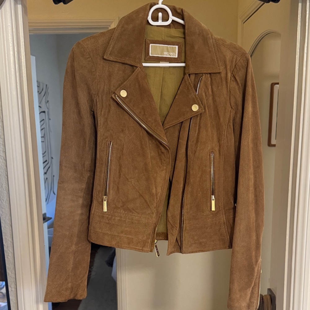 Michael Kors Brown Leather Jacket